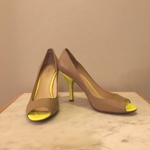 Enzo Angiolini nude/neon heels